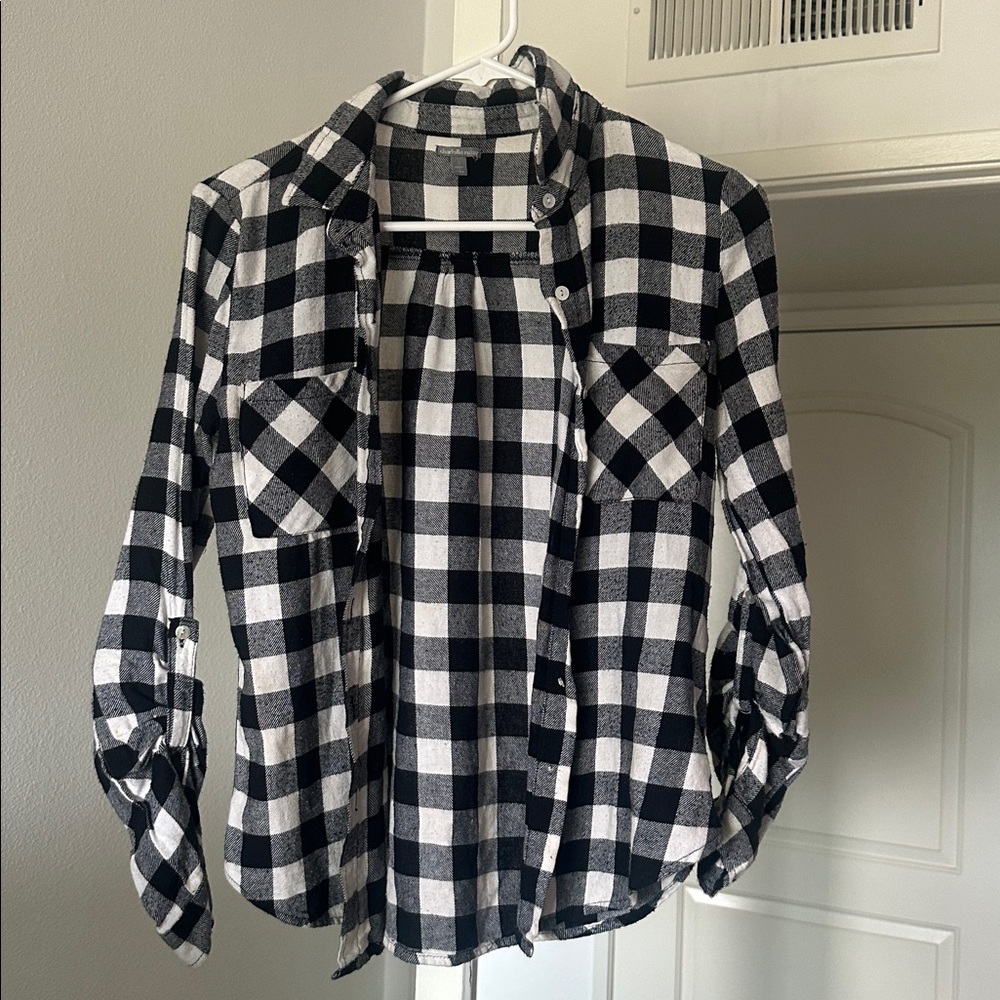 Charlotte Russe Black and White Plaid Blouse